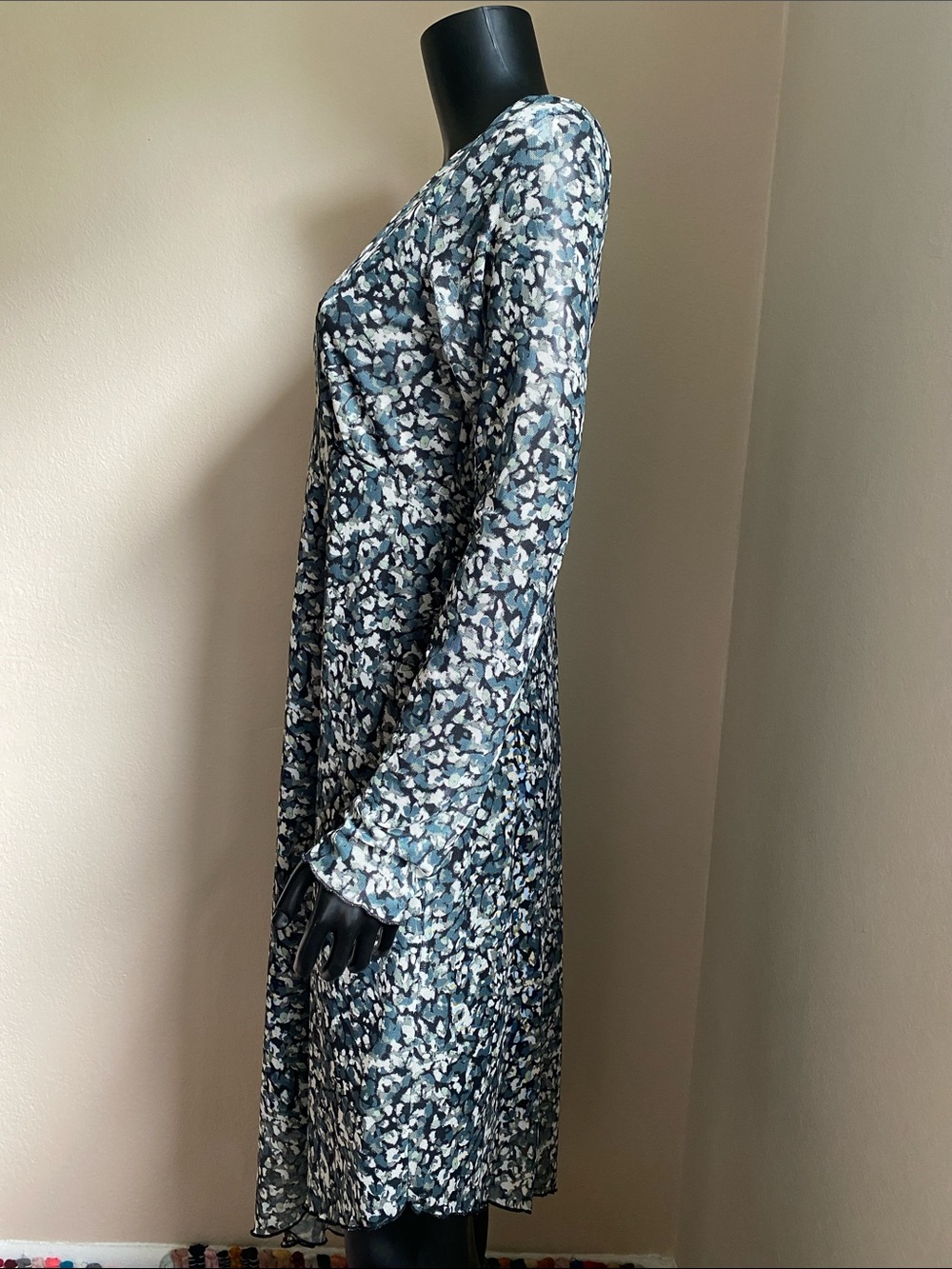 Oak & Trellis Sheer Chic Asymmetrical V-Neck Dress - Picture 6 of 14